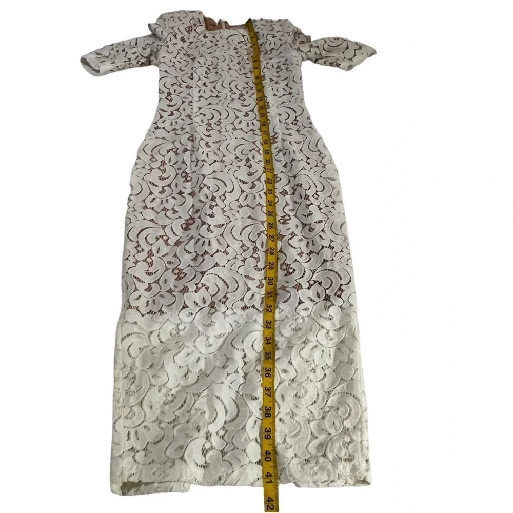 Misha Collection Rosie Lace Midi Dress XS Off white fairy whimsical feminine